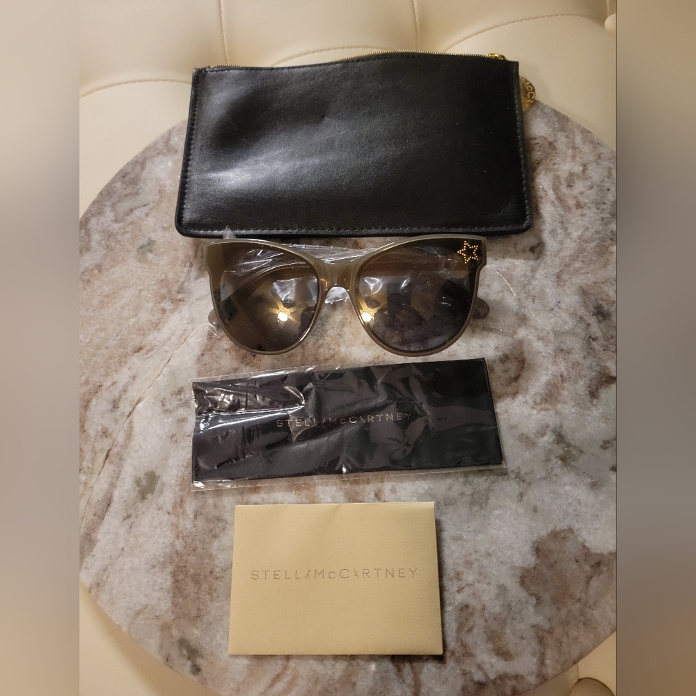 Stella McCartney Gold and Brown Sunglasses